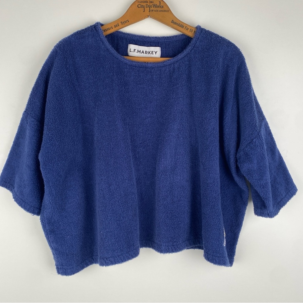 L. F. Markey Cotton Towelling Top Navy